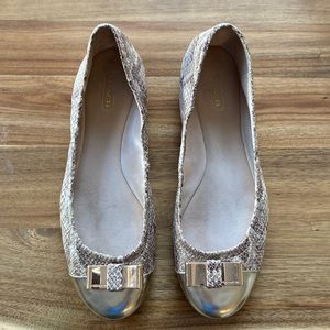 Coach Size 8B Snakeskin Flats
